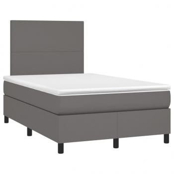 Boxspringbett mit Matratze Grau 120x190 cm Kunstleder