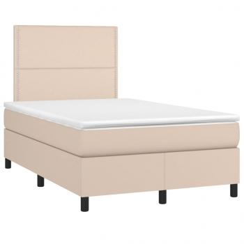 Boxspringbett Matratze Cappuccino-Braun 120x190 cm Kunstleder