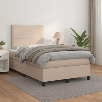 Boxspringbett Matratze Cappuccino-Braun 120x190 cm Kunstleder