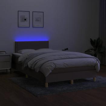 Boxspringbett mit Matratze & LED Taupe 120x190 cm Stoff