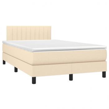 Boxspringbett mit Matratze Creme 120x190 cm Stoff