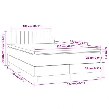 Boxspringbett mit Matratze Creme 120x190 cm Stoff