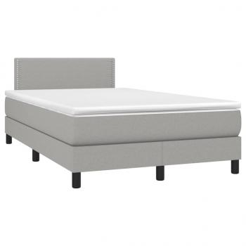 Boxspringbett mit Matratze Hellgrau 120x190 cm Stoff