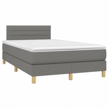 Boxspringbett mit Matratze Dunkelgrau 120x190 cm Stoff