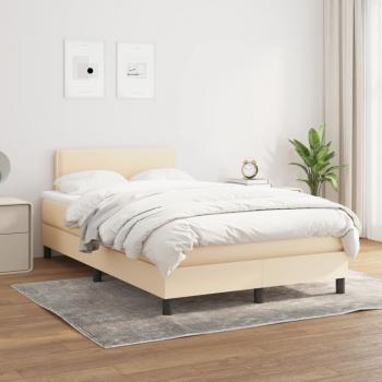 Boxspringbett mit Matratze Creme 120x190 cm Stoff