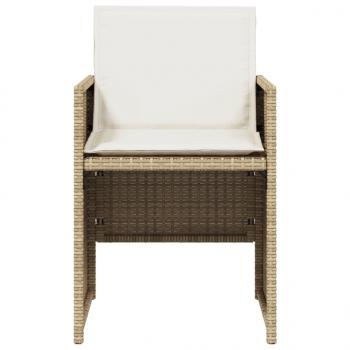 Gartenstühle mit Kissen 4 Stk. Beige Poly Rattan