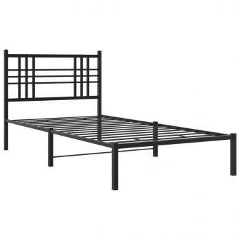 Bettgestell mit Kopfteil Metall Schwarz 100x200 cm