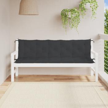 ARDEBO.de - Gartenbank-Auflagen 2 Stk. Schwarz 180x50x7 cm Oxford-Gewebe