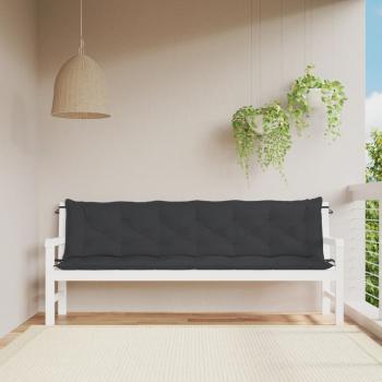 ARDEBO.de - Gartenbank-Auflagen 2 Stk. Schwarz 200x50x7 cm Oxford-Gewebe