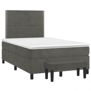 Boxspringbett mit Matratze Dunkelgrau 120x190 cm Samt