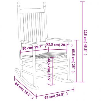 Schaukelstühle mit Gebogenen Sitzen 2 Stk. Grau Pappelholz