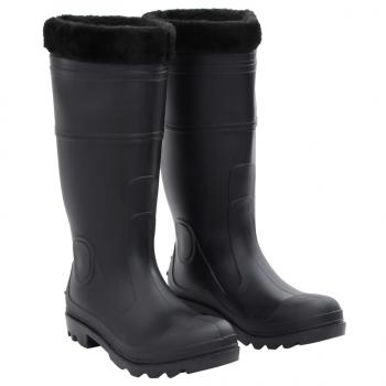 ARDEBO.de - Gummistiefel mit Herausnehmbarem Innenfutter Schwarz Gr. 41 PVC