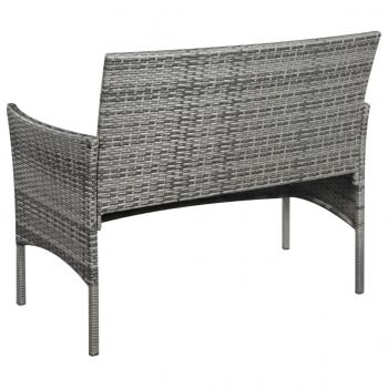 Gartenbank 105 cm Poly Rattan Grau