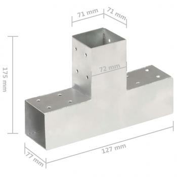 Pfostenverbinder T-Form Verzinktes Metall 71 x 71 mm