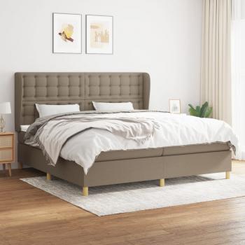 ARDEBO.de - Boxspringbett mit Matratze Taupe 200x200 cm Stoff