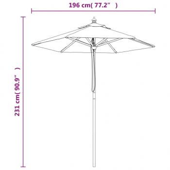 Sonnenschirm mit Holzmast Taupe 196x231 cm