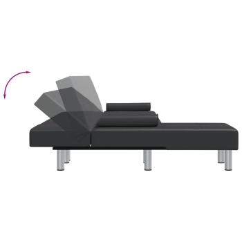 Schlafsofa in L-Form Schwarz 255x140x70 cm Kunstleder