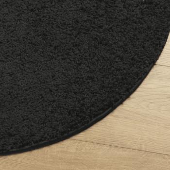 Shaggy-Teppich PAMPLONA Hochflor Modern Schwarz Ø 280 cm