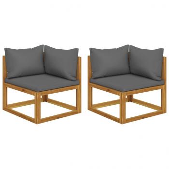 ARDEBO.de - Ecksofas 2 Stk. Modular mit Kissen Massivholz Akazie