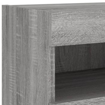 TV-Wandschrank mit LED-Leuchten Grau Sonoma 80x30x40 cm