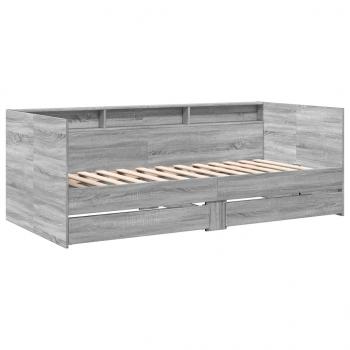 Tagesbett mit Schubladen Grau Sonoma 75x190 cm Holzwerkstoff