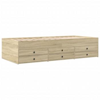 Tagesbett mit Schubladen Sonoma-Eiche 75x190 cm Holzwerkstoff