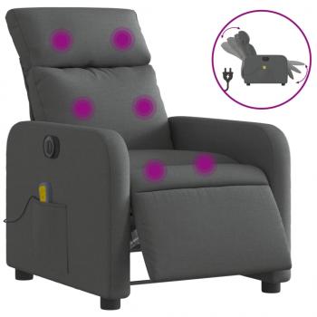 Massagesessel Elektrisch Dunkelgrau Stoff