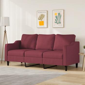 ARDEBO.de - 3-Sitzer-Sofa Weinrot 180 cm Stoff