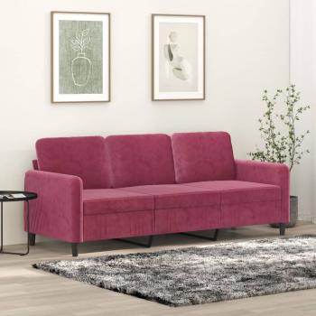 ARDEBO.de - 3-Sitzer-Sofa Weinrot 180 cm Samt