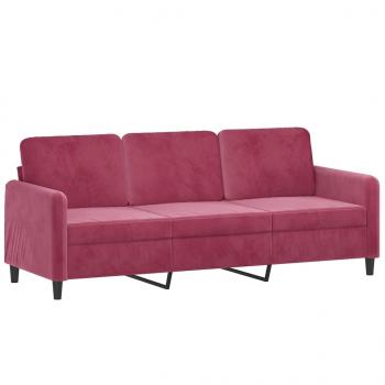 3-Sitzer-Sofa Weinrot 180 cm Samt