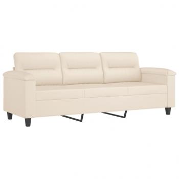 3-Sitzer-Sofa Beige 180 cm Mikrofasergewebe