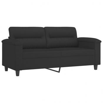 2-Sitzer-Sofa Schwarz 140 cm Mikrofasergewebe