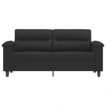 2-Sitzer-Sofa Schwarz 140 cm Mikrofasergewebe