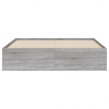 Bettgestell mit Schubladen Grau Sonoma 140x190 cm Holzwerkstoff