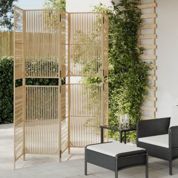 ARDEBO.de - Paravent 5-tlg. Beige Poly Rattan