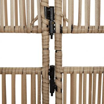 Paravent 5-tlg. Beige Poly Rattan