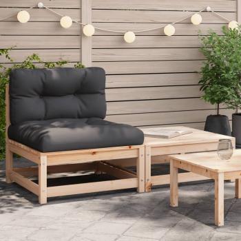 ARDEBO.de - Gartensofa ohne Armlehnen mit Kissen und Hocker