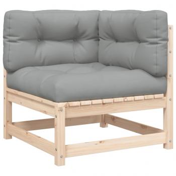 Garten-Ecksofa mit Kissen Massivholz Kiefer