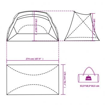 Strandzelt Meergrün 274x178x170/148 cm 185T Polyester