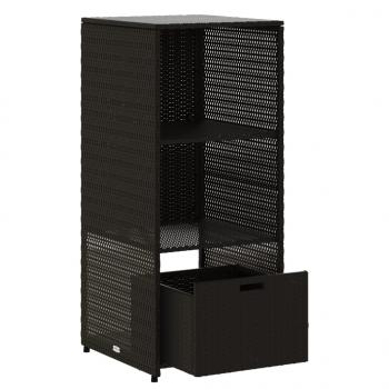 Gartenschrank Schwarz 50x55x115 cm Poly Rattan