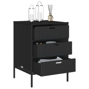 Gartenschrank Schwarz 55x59x80 cm Poly Rattan