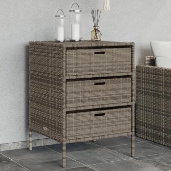 ARDEBO.de - Gartenschrank Grau 55x59x80 cm Poly Rattan