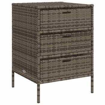 Gartenschrank Grau 55x59x80 cm Poly Rattan