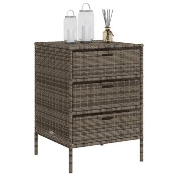 Gartenschrank Grau 55x59x80 cm Poly Rattan