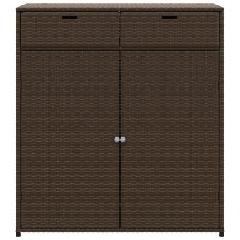 Gartenschrank Braun 105x55x113 cm Poly Rattan