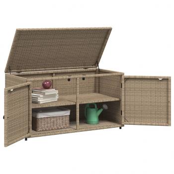 Gartenschrank Beige 110x55x60,5 cm Poly Rattan