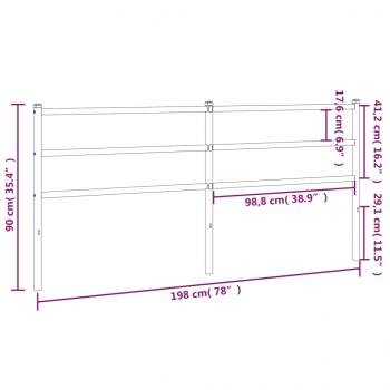 Kopfteil Metall Schwarz 193 cm