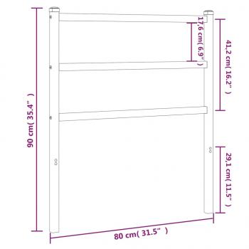 Kopfteil Metall Weiß 75 cm