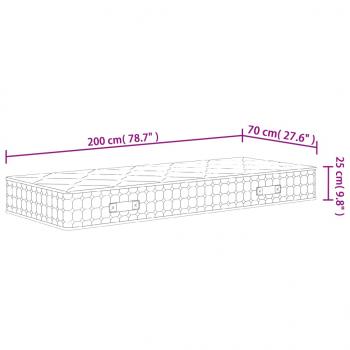 Matratze Taschenfederkern Mittelfest 70x200 cm