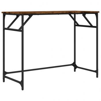 Schreibtisch Räuchereiche 100x45x76 cm Holzwerkstoff und Stahl